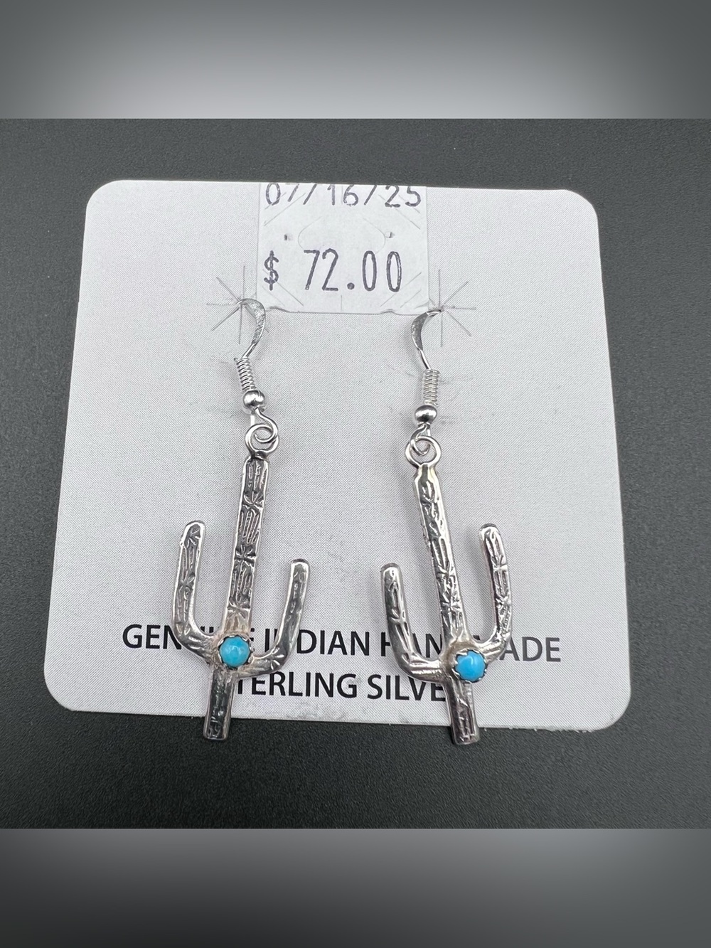 Native American Cactus Earrings - Picture 5 of 6